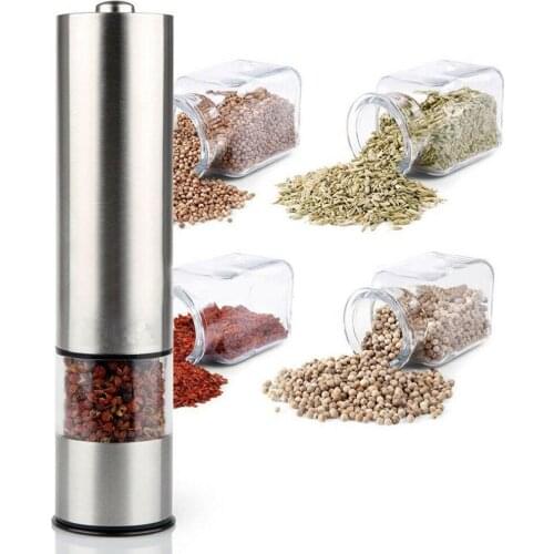 Electric Automatic Mill Pepper Steel Kitchen Grinder Gadgets Grain Porcelain Mills Grinding Spice Mill Core Salt C7Y3
