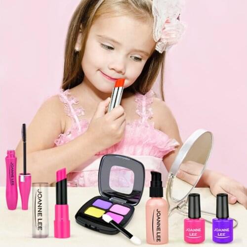 Simulation Cosmetics Girl Pretend Play Make Up Toy Pink Makeup Set Princess Beauty Plastic Play House Toy Lipstick Eyeshadow
