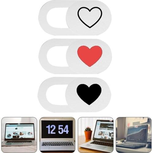 3PCS Heart Pattern WebCam Cover Shutter Slider Universal Camera Cover For Web Laptop iPad Macbook Tablet lenses Privacy Sticker