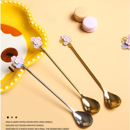 Creative Stainless Steel Spoon Cherry Blossoms Spoon Coffee Dessert Spoon Christmas Gifts Tableware Decoration Tea Spoon