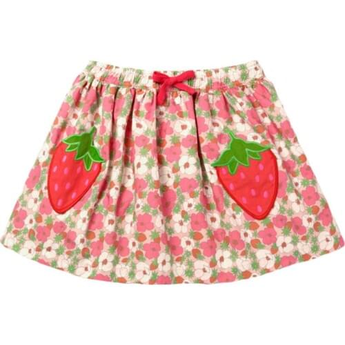 Little maven 2020 new summer baby girl clothes cotton skirt children fruit flower mini print skirts