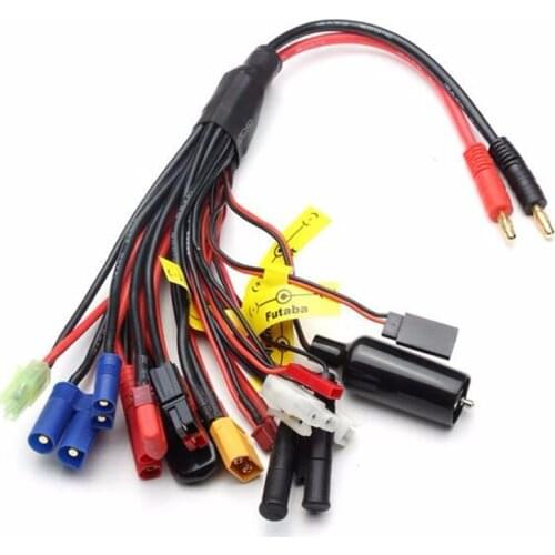 1 to 19 Multi-function Charging Cables Banana Plug to XT60 EC5 Tamiya or so Various High Current Lipo Battery Helicopter Cars