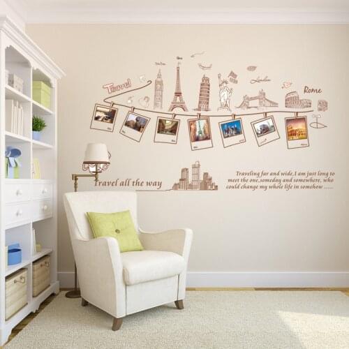Large Size Wall Decal Creative Combination World Travel Wall Stickers for Home Decoration ay9011