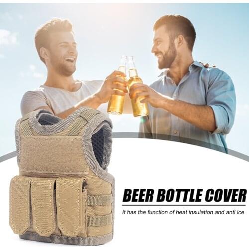 Cooler Adjustable Beverage Drink Cover Mini Vests Cocktail Wine Beverage Christmas Beer Bottle Molle Drink Accessories