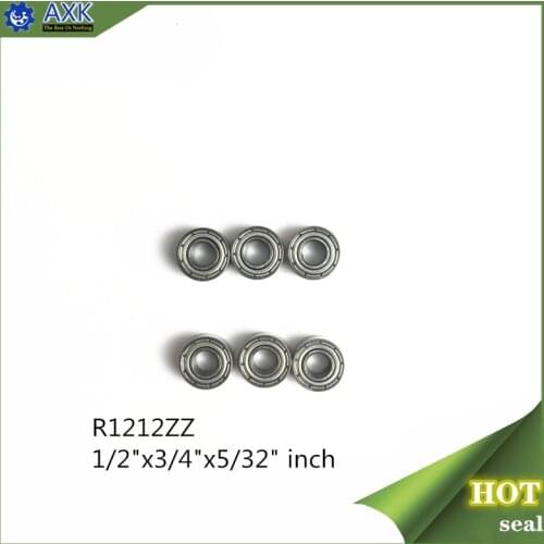 R1212ZZ Bearing ABEC-1 (10PCS) 1/2"x3/4"x5/32" Inch R1212 ZZ Ball Bearings For RC Models R12-2Z & R12-ZZ
