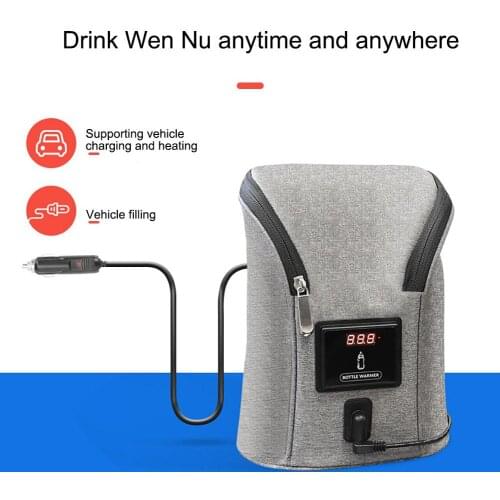 Car Double Bottle Warm Milk Outdoor Portable In Car Heaters Drink Warm Milk Thermostat Bag For Feed Newborn