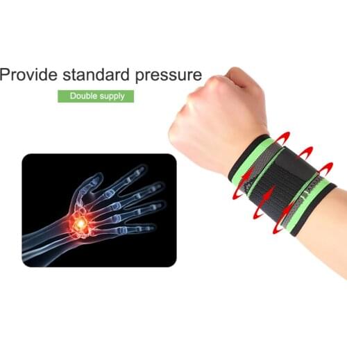 Adjustable Compression Wrist Support Brace For Basketball Weightlifting Black Green M L XL