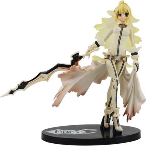 20cm Fate Stay Night Saber White Wedding Dress Sexy Girl With Sword Movable Figurine Doll PVC Figure Model Toys