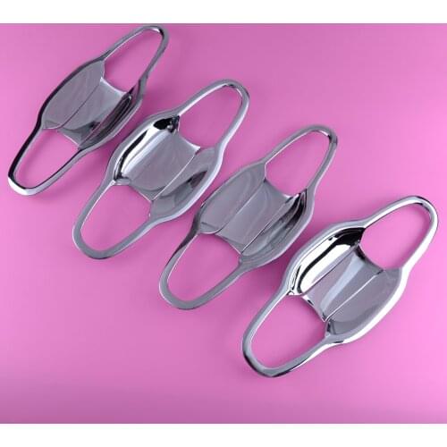 Silver 4pcs Door Handle Bowl Cup Cover Trim Molding Fit For Toyota Highlander XU50 2014 2015 2016 2017 2018 2019