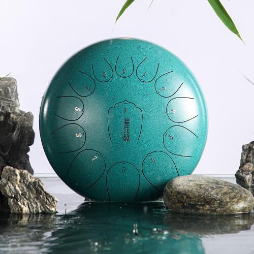 Hluru C Lotus 13 notes 12.5inch Handpan Steel tongue drum High-end knock Musical instrument Profession Tambourine Meditation Zen