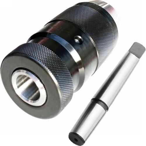 1-16mm Capacity Steel Keyless Drill Chuck Self Tighten Lathe Drill Chuck w/ MT2-JT3 Taper Arbor Drill Bits Adapter CNC Tool Part