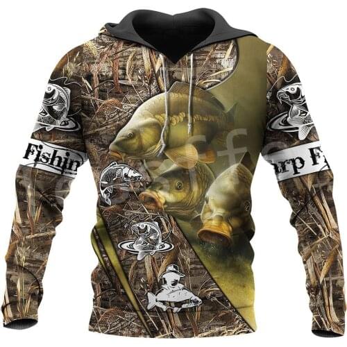 Tessffel Animal Bass Walleye Fishing Art Hunting Camo Fisher Pullover Streetwear Zippr Hoodies 3DPrint Casual Funny Men/Women 11