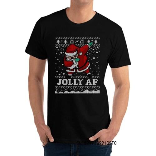 Ugly Christmas Sweater Dabbing Santa Shirt Tees Fashion O Neck Custom Short Sleeve Premium Cotton Men T-shirts Print T-shirts