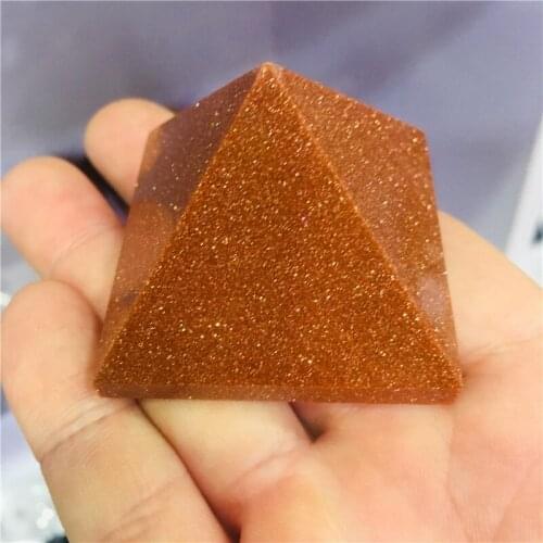 Golden sand Healing Pyramid Natural Mineral Triangled Crystal Point wholesale