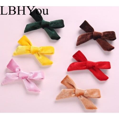 1pcs New Bows Velvet Hair Clips For Girls Fashion Bowknot Hairpinss For Baby Girls Hair Accessories Lovely Bow Hair Barrettes