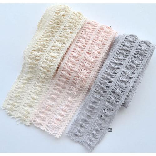 1 yard Elastic Lace Ribbon 20-38mm Wide Lace Embroidered Cotton Elasticity Lace Trim Clothing Underwear Headband accessories