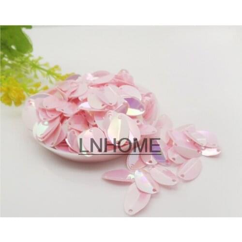 1000pcs 8*13mm Cup Oval Folded Sequins Horse Eyes Shape For Crafts Paillettes Wedding Sewing Accessories Light Pink AB Spangles