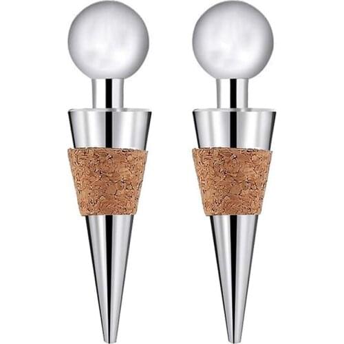 2PCS Wine Stoppers, Zinc Alloy Bottle Stoppers for Sealing Wine, Champagne, Beer - Love Decorative Wine Plug
