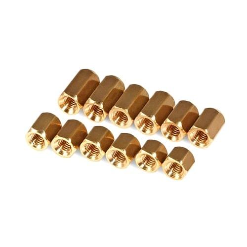 20Pcs M3 Female Copper Internal Screws Through Hole Pillars Nuts Height=4/5/6/7/8/9mm
