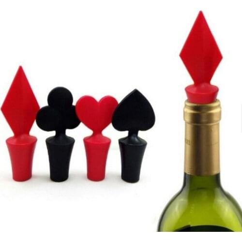 20pcs Silicone Poker Shaped Wine Stoppers Leak Free Beer Bottle Cork Stopper Plug Wine Bottle Sealer Cap Bar Tools