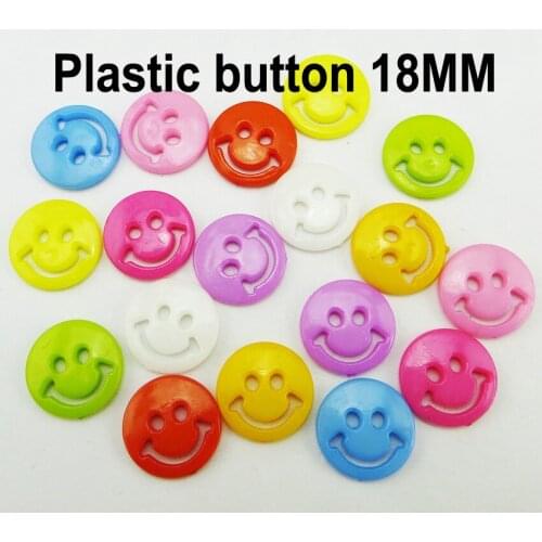 50PCS 18MM SMILE face series Plastic buttons coat boots sewing clothes accessory kid joy button P-245