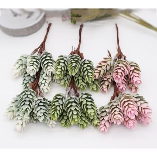 6pcs color pine cone artificial flower pineapple artificial plant wedding home decoration DIY scrapbook gift box craft flower