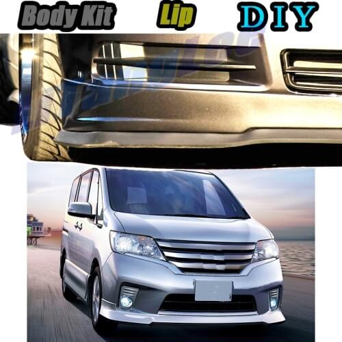 Car Bumper Lip Front Spoiler Skirt Deflector For Nissan Serena ZNA Succe For Suzuki Landy Car Modified Body Kit VIP Hella Flush