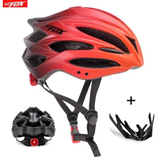 BATFOX MTB Helmet Bicycle Red LED Light Men Women Ultralight Road Mountain Bike Cycling Helmet outdoor Sports Bicycle Equipment