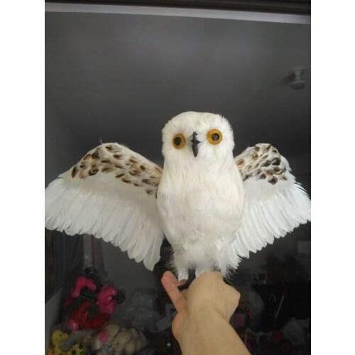 Big new simulation owl model polyethylene&fur wings owl doll garden decoration gift about 32x45cm 1253