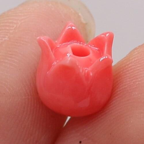 10Pcs Natural Red Coral Beads Through-Hole Isolation Bead For Jewelry Making DIY Necklace Earrings Bracelet Accessory