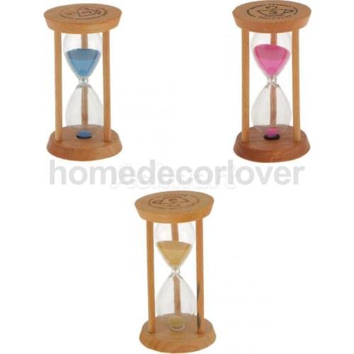 Wood Frame Sandglass Timer Teeth Brushing Special Needs Therapy Math Exercising Hourglass 3 Minutes