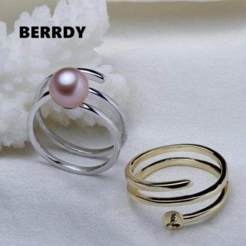 HOT CHEAP Fashion Pearl Ring Mountings, Ring Findings, Ring Jewelry Parts Fittings Charm Accessories Silver Jewellery