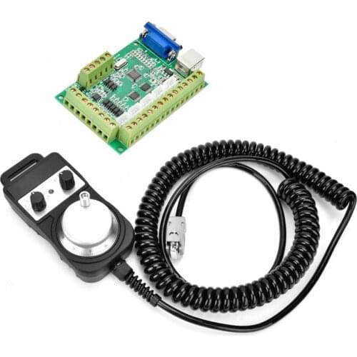 Stepper motor driver kit Green Green 5 Axle MACH3 USB Interface Board CNC Motion Control Card + No Stop Handwheel servo driver
