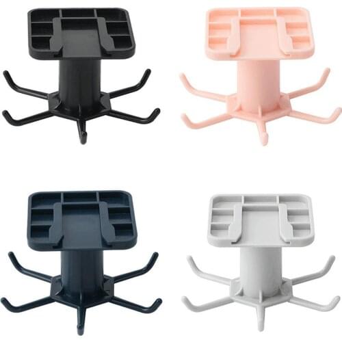 360 Degrees Rotated Kitchen Hooks Self Adhesive 6 Hooks Home Wall Door Hook Handbag Clothes Ties Bag Hanger Hanging Rack