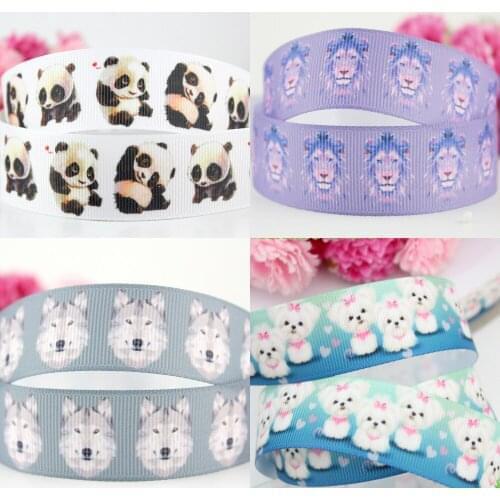 7/8 printed grosgrain ribbon 10 yards 22mm animals print webbing sewing accessories gift wrap decorative ribbons