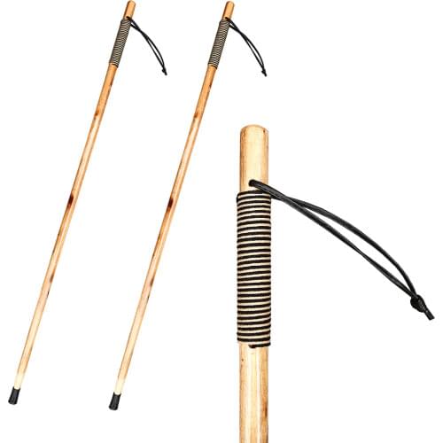 FOREST PILOT Wooden Walking Cane woodne hiking stick for Men and Women Handcrafted of Hardwood, Nature Color, 37 Inches