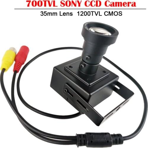 700TVL Sony CCD 35mm Long Focal Length Lens Camera 1200TVL CCTV Security Mini Car Overtaking Cameres +RCA Adapter