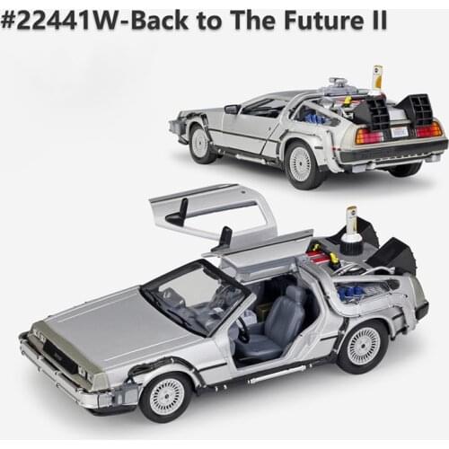 Welly 1:24 DMC-12 DeLorean Time Machine Back to the Future Car Static Die Cast Vehicles Collectible Model Car Toys