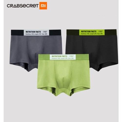 3pcs Xiaomi Mijia Youpin crab secret mens boxer briefs modal mid-waist breathable sports boxer shorts sexy summer