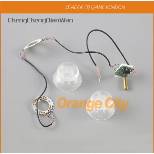 1set DIY button Colors LED Light Up Thumb Sticks Mod with Clear Thumb sticks Cap Set for PS4 and XBOX ONE Controller