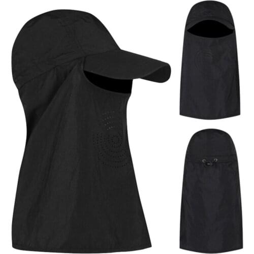 Solid Color Fishing Hat Fashion Unisex Sunshade Riding Sunscreen Duck Tongue Neck Hat Hiking Sports Mask