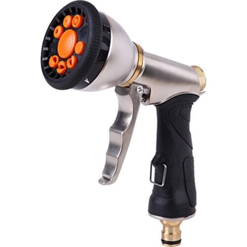Garden Metal Hose Spray Nozzle Water Gun Sprayer High Pressure Car Washer Cleaning Vegetable Garden Watering Bathing Pets