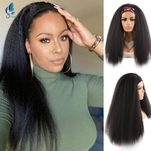 DAN BO Hair Band Wig No Glue Wig Natural Color African Black Women Wig Short Hair Band Hair Band Wig