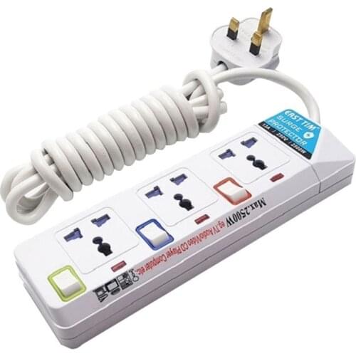 Power Strip UK Plug 3/4/5/6 hole Universal Socket Adapter Multi-function Switch Power Supply Board Overload Protection 1.5M Cord