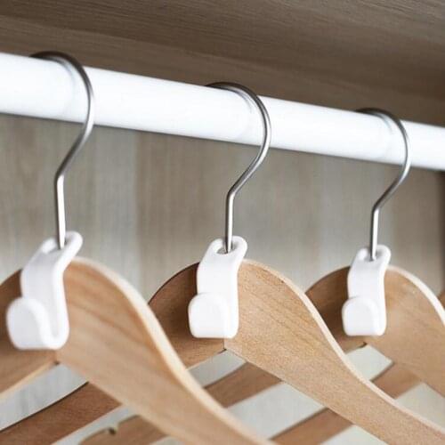 6/12/24pcs Clothes Hanger Connector Hooks Folding Storage Clothes Rack Wardrobe Hanging Hanger Connection Hook Space Saving