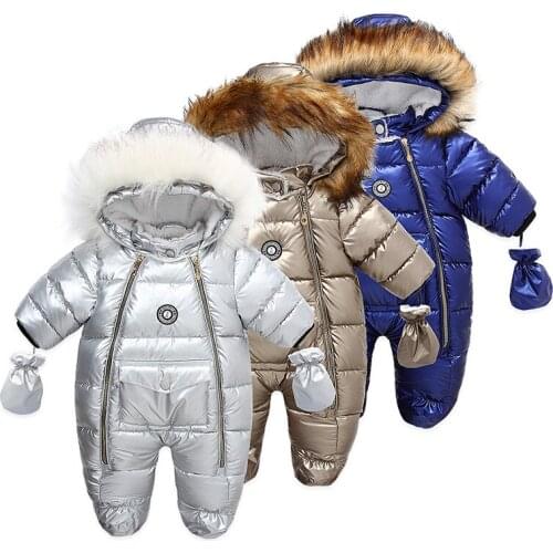 Winter Clothes Infant Baby Snowsuit Boy Girl Romper Jacket Hooded Jumpsuit Warm Thick Coat Outfit 2021 Baby Boy Stuff