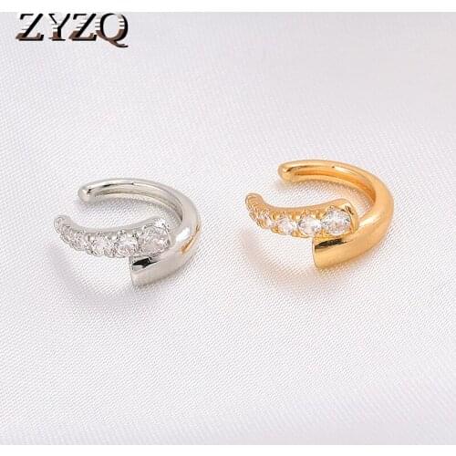 ZYZQ 1pc Creative Fashion Temperament No Hole Clip Earrings For Women Temperament Luxury Earrings Party Wedding Jewelry 2021