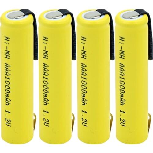 1.2v AAA 3A NIMH 1000mah AAA Battery Rechargeable aaa Batteria ni-mh batteries battery rechargeable With Tabs For Toys Razor