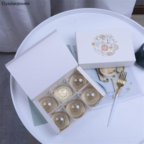 10pcs Flower Cake Paper Boxes Baby Shower Party DIY Handmade Gift Supplies Cookies Baking Food Candy Packing Biscuit