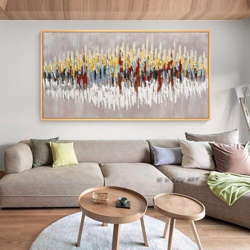 100% Handmade Abstract Oil Painting Contemporary Colorful Minimalist Modern Wall Art Decorative For Living Room No Framed